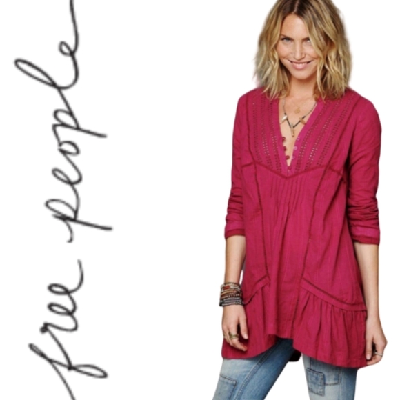 Free People Tops - Free People Pintuck Bubble Sleeve Tunic